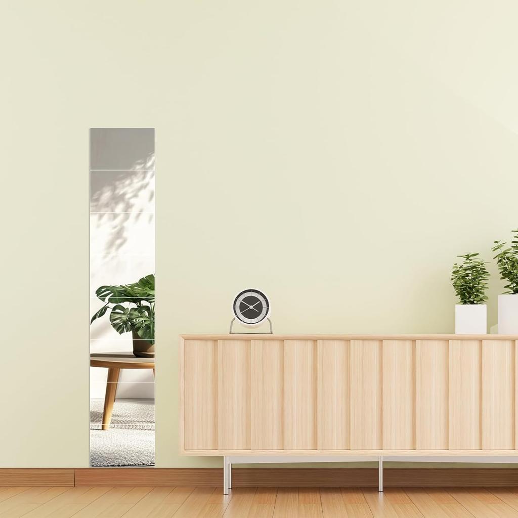 8 Pcs Shatterproof Plastic Mirrors, Self Adhesive Acrylic Mirror, Acrylic Mirror Sheet, Small Flexible Mirror Sheet with Soft Round Corner, Double