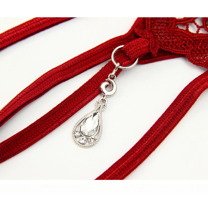 Women Sexy Jewelry Diamond Seductive Erotic Thong G-String Perspective Hollowed Out Embroidery Sexy Underwear