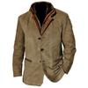 Men's Retro European-American Contrast Lapel Coat - Casual Spring/Autumn Fashion Jacket