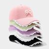 Street Style Baseball Cap With Lace Edge And Pearl Bow For Summer Sun Protection