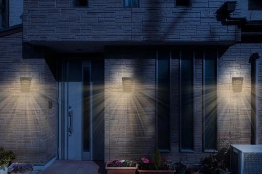 Dekoracyjna Lampa Lampka Solarna Led Czarna Ścienna Dekoracja Kinkiet Ip65