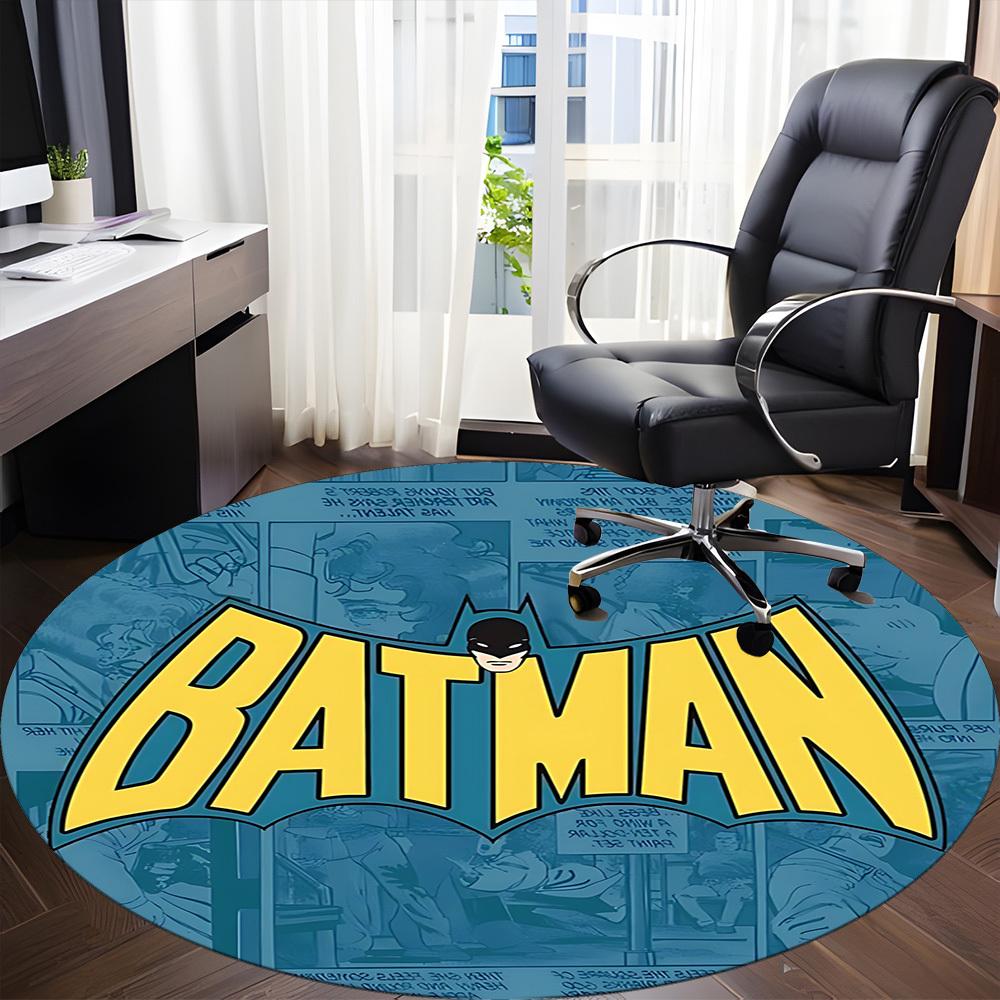 1pc Batman Office Round Area Rug, Under Office Chairs Bedroom Living Room Home Decor, Room Deco, Available in Various Sizes037