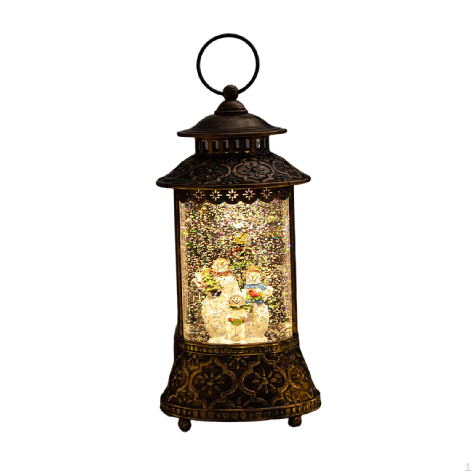 

Christmas Lantern with Music, Snow Globe Lighting, Gift for Parties Snowman