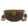 Women's Waist Bag Multi-pocket Street Fanny Pack Faux Suede Chest Bag Wide Strap Crossbody Bag Retro Solid Shoulder Bags