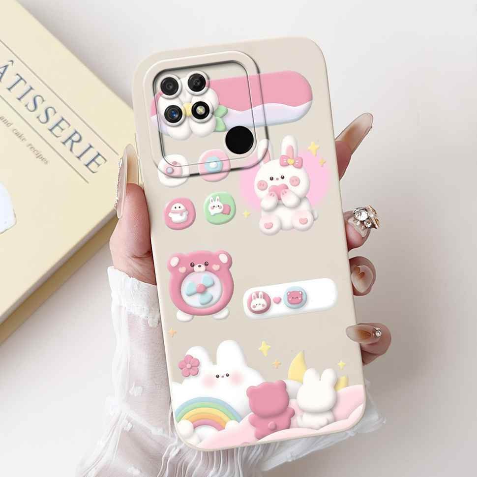 For Realme Narzo 50A Case RMX3430 Colorful Flowers Soft Silicone Cover For Oppo Realme Narzo50a 6.51" Fashion Protective Shell