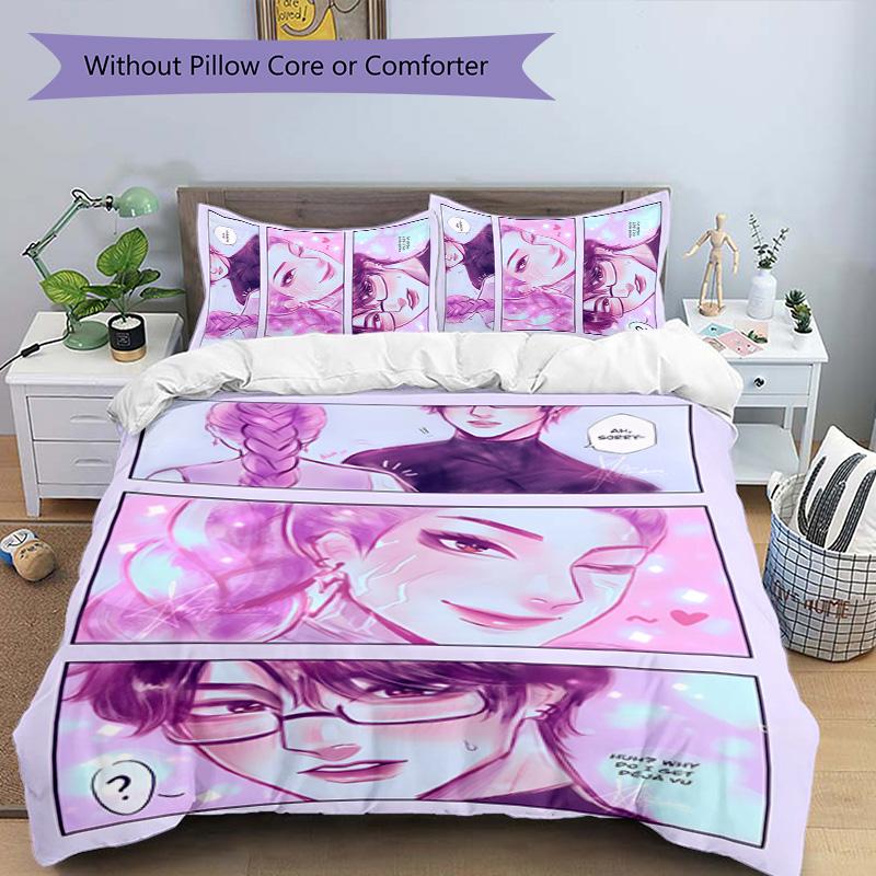 Set Biancheria da Letto KPOP Hunter 3 Pezzi Copripiumino Chiusura Include 1 Copripiumino & 2 Federe per Tutte le Stagioni Camera da Letto Casa Arredamento Stanza del Dormitorio