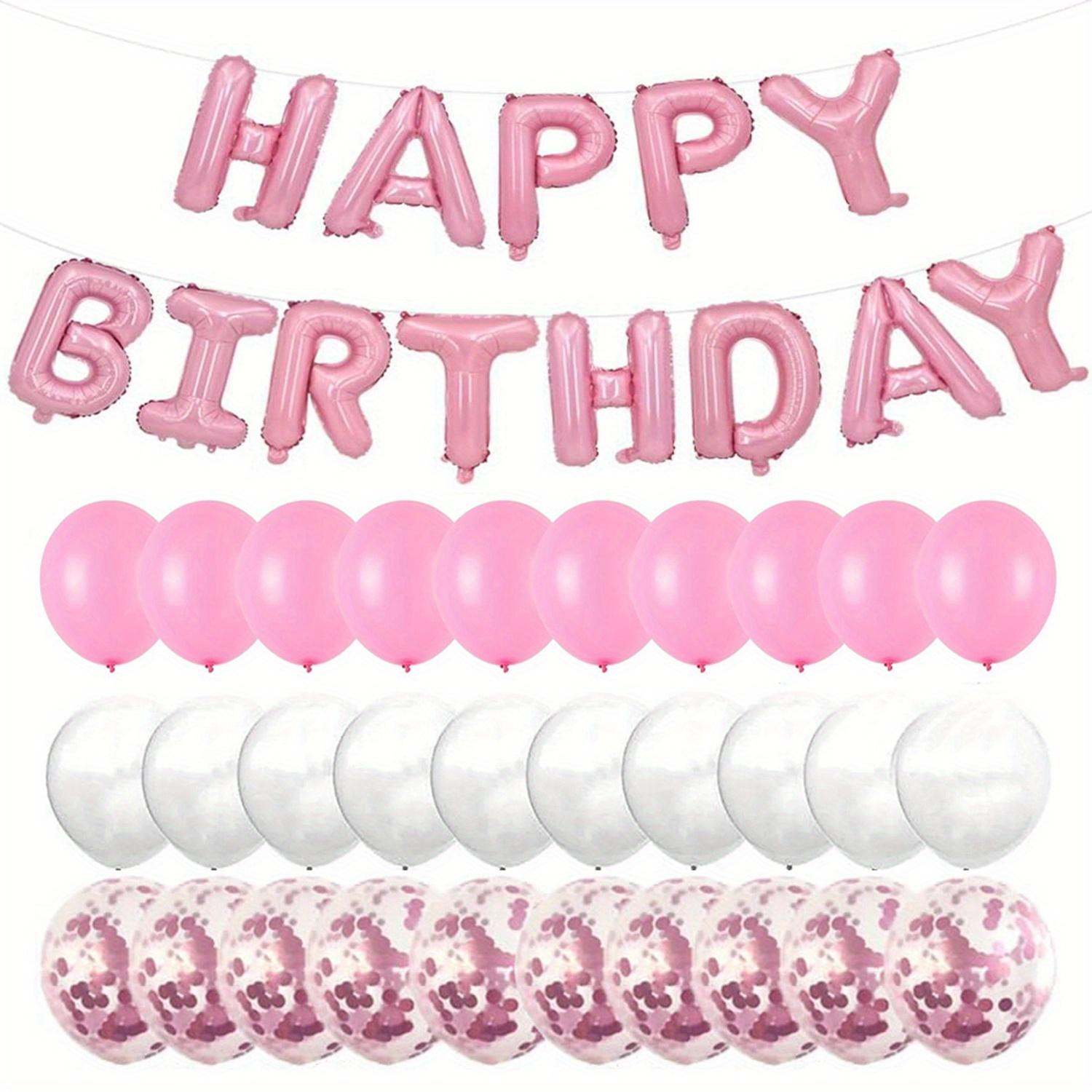 

43pcs 16inch Happy Birthday Decoration Balloons Pink Blue Letter Foil Ballons Set Birthday Party Decor Air Globos Anniversaire Other рожевий
