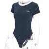 Fashion Casual Short Sleeve Women Skinny Bodysuit New O Neck Street Wear Simple Slim T-shirt 2024 Women's Summer Playsuit Simple Clothes 2464