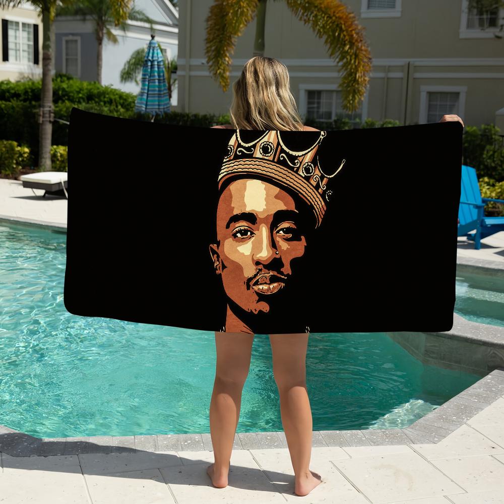 Handtuch T-TupacS Sauna Geschenk PoolFitnessstudio Strand Reise Dusche Schnelltrocknend Sport Handtücher S-ShakurS Camping Weich
