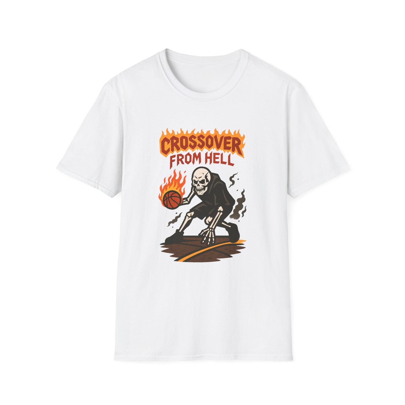 Unisex Softstyle T-Shirt Skull Basketball Fiery Crossover Inferno S