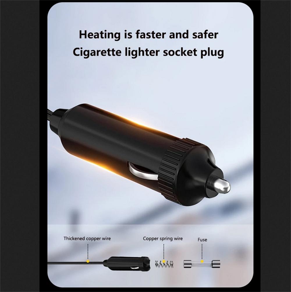 24V Car Truck Heater 150W Portable Electric Heating Fan Defroster Demister Black
