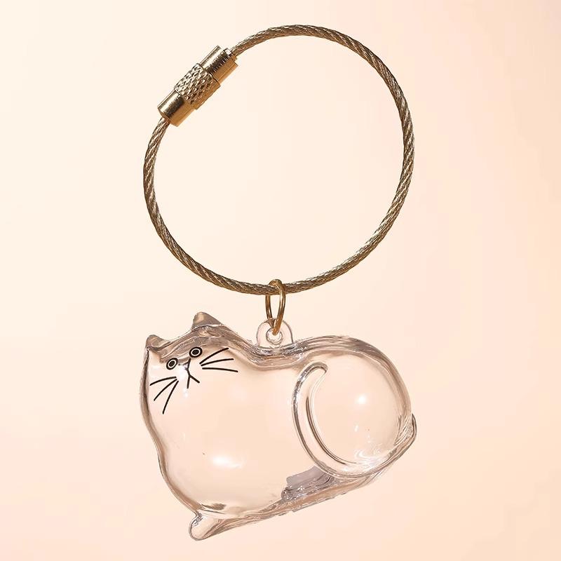 Golden Retriever Puppy Keychain Charm: Cute Transparent Storage Pendant for Backpacks & Bags