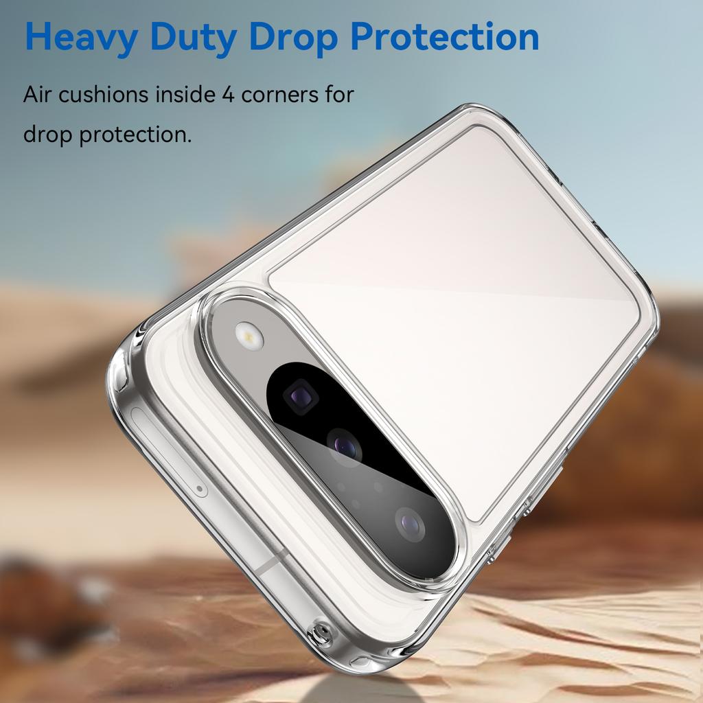 For Google Pixel 10 Case WANLONFENG MF Series TPU Acrylic Clear Phone Cover with Tempered Glass Film