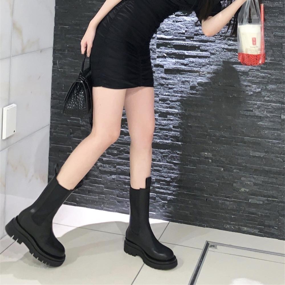 ~ Thick-soled Martin Boots Women's Medium Boots Locomotive Boots Chelsea Short Knight Boots Women's Boots Short Boots