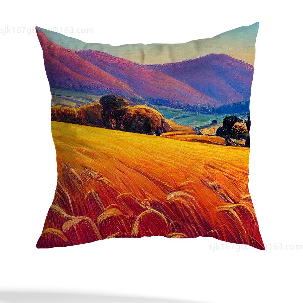 

Van Gogh Pillow Case Anti-dustmite Pillowcase Invisible zipper silky short plush Sofa cushion cover 12x12Inch