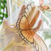 Tulle Sheer Curtain Butterfly Printed Transparent Window Voile Drape Valance Fabric Romantic Floral Window Screening 1 PC