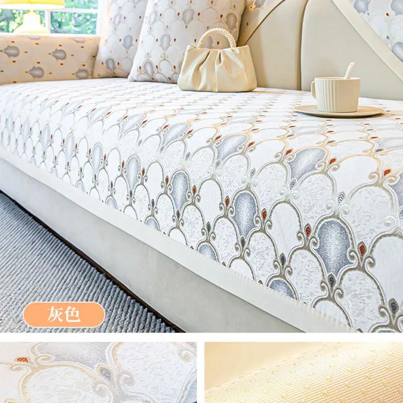 

Modern Minimalist Sofa Cushion Light Luxury High-end All Season Universal Sofa Cover Non Slip Leather Seat Cushion Cover Cloth 30x50cm pillowcase сірий