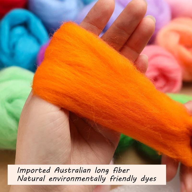 50 kolorów 3g wełna wędrująca włókno DIY Filc robótki ręczne Materiał wełniany zestaw do filcowania małych zabawek