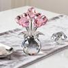 Creative Crystal Rose Sculpture Reflect Colorful Rose Bouquet Ornaments Small Handmade Crystal Rose Bundle Mother's Day