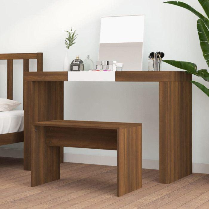 Toilet Stool - VIDAXL - Brown Oak - 70x35x45 Cm - Contemporary Design - Engineered Wood