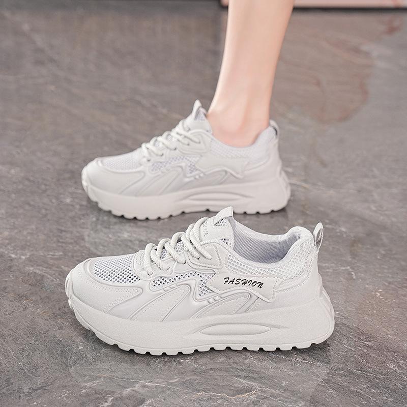 Summer new breathable mesh sports shoes thick-soled casual soft-soled mesh shoes dad shoes