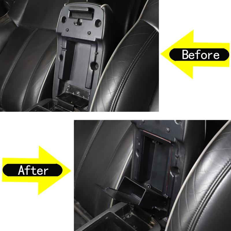 For Hummer H3 2005-2009 ABS Black Car Armrest Box Hidden Storage Box Multifunctional Storage Box Car Interior Accessories