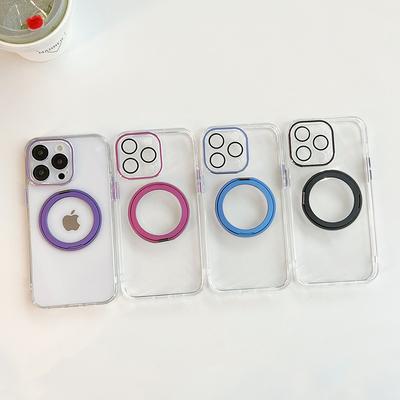 Coque de téléphone à support magnétique pour voiture avec chargement sans fil pour iPhone 17 Pro, coque de téléphone transparente en acrylique pour Apple