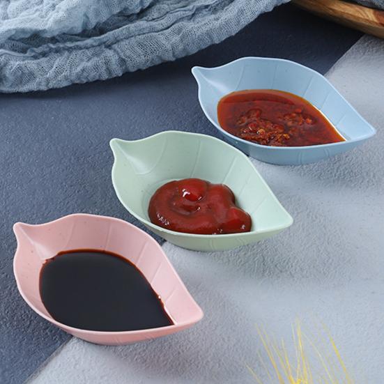 Dipping Dish Leaves Shape Japanese Style Smooth Edges Stackable Non Slip Bottom Serving Burrs Free