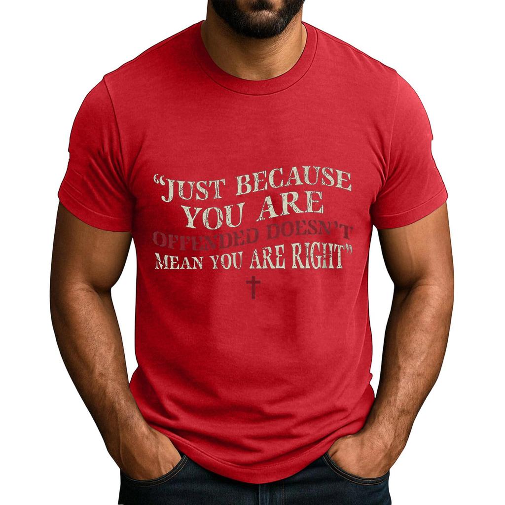 Men's  Popular T-shirt Printed Round Neck Short Sleeve T-shirt