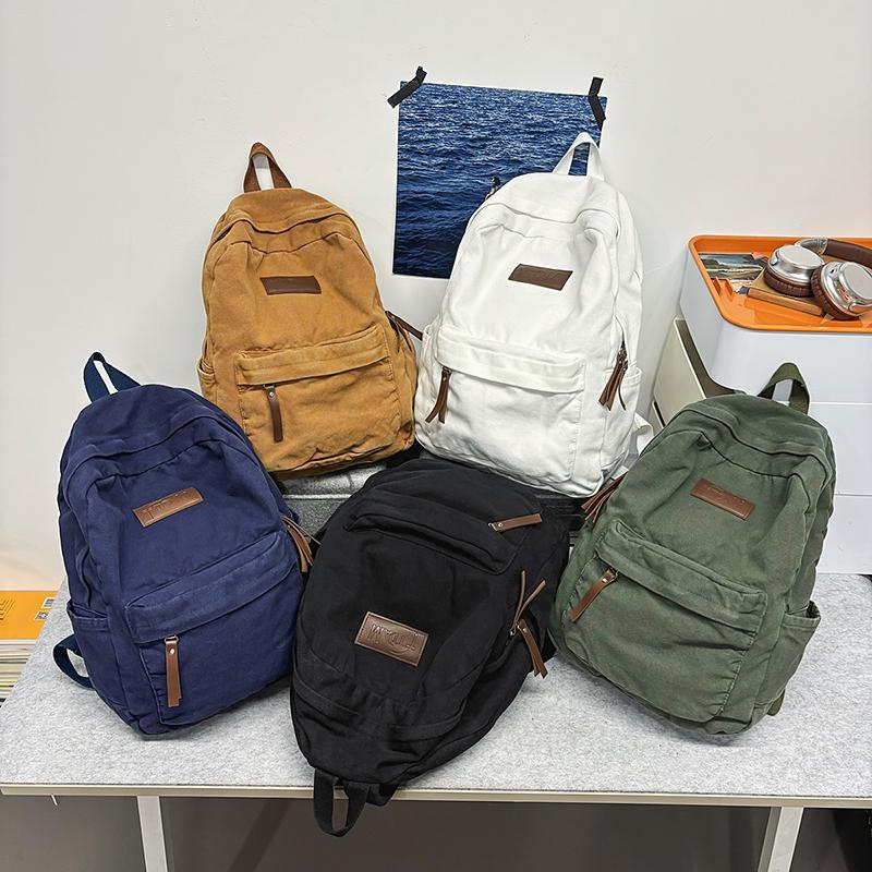 Junior Senior High School Student Schoolbag Women's Large Capacity Travel Backpack Men's Canvas Backpack