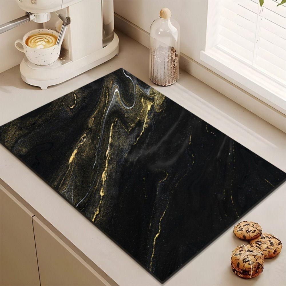 Quickly Dry Super Absorbent Marble pad Kitchen Coffee Bar Dish Drying Mat Multipurpose Drain Pad Hide Stain Placemat