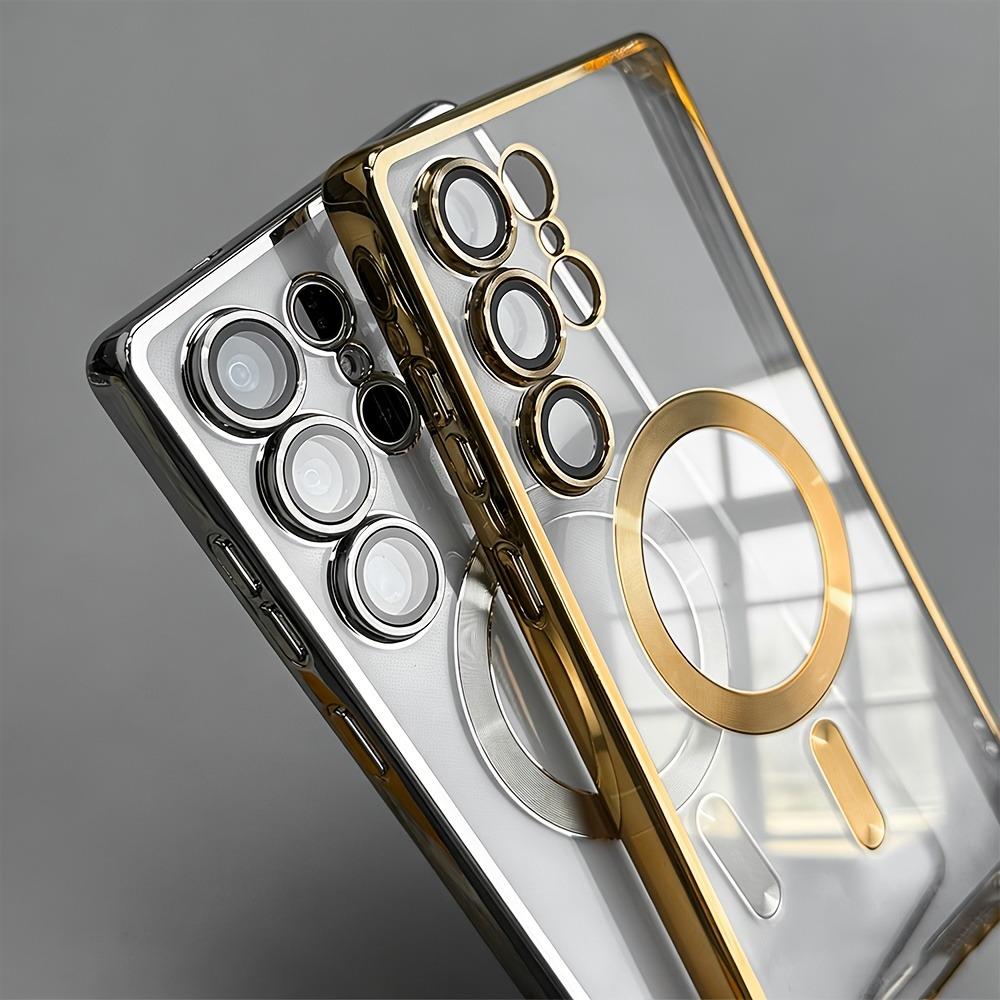 for Magsafe Magnetic wireless charge Case for Samsung Galaxy S26 S25 S24 S23 S22 Ultra S21 FE Plating Clear Soft Cover
