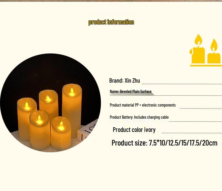 Fernbedienbare USB-wiederaufladbare flackernde LED-Kerze für Hochzeiten, Restaurants, Konzerte und romantische Atmosphäre
