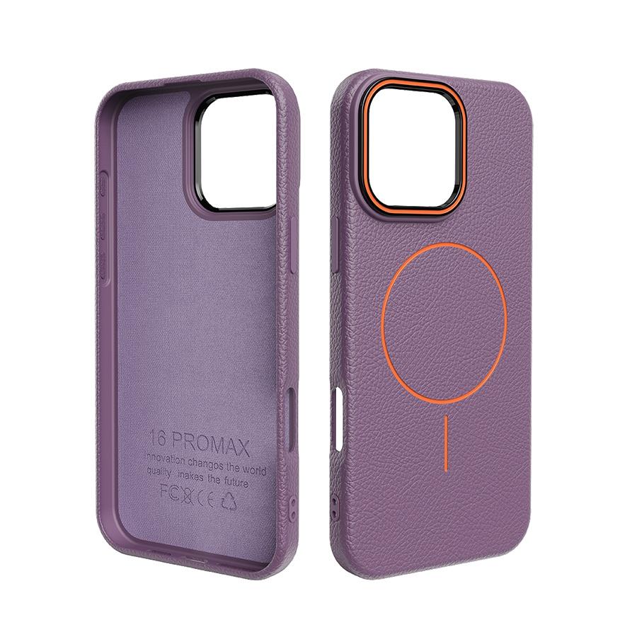 Magnetický ultratenký PU kožený kryt na telefon s texturou liči pro iPhone 16/15/14/13/12/11 Pro Max 16 Plus Kompatibilní s bezdrátovým nabíjením Tenký kryt na telefon