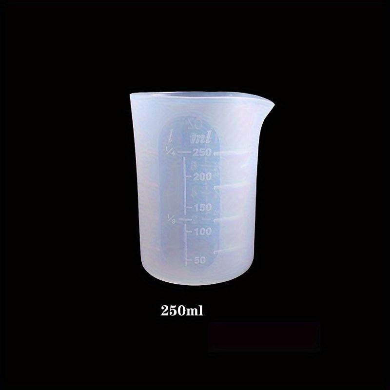 8pcs DIY Crystal Drop Glue Silicone Stirring Stick 100ml250ml Disposable with Scale Measuring Cup Sub-packing Card Slot Glue Cup.