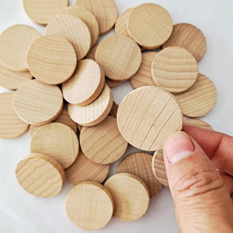Unfinished Wooden Discs for Handmade Art Crafts Cutouts Ornaments Wedding Decors