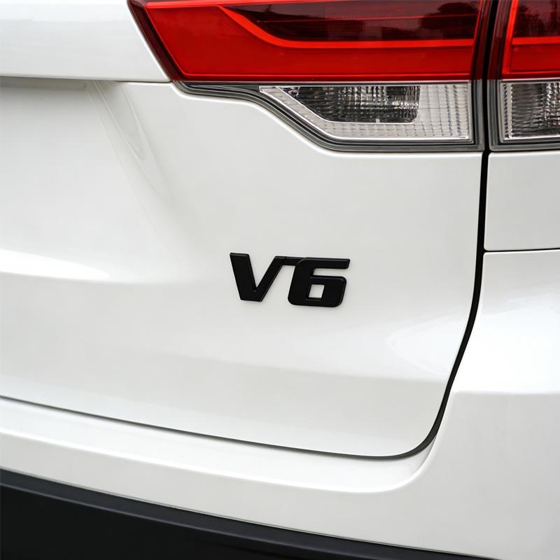 3D Metal 4WD V6 Decorative Sticker For Toyota Highlander Trunk Modification And Refurbishment Accessories J33