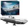 3624PCS U Shaped Submarine Building Blocks Undersea Ship Model Bricks With Base Bracket Desktop Deco Kids DIY Toys Holiday Gifts