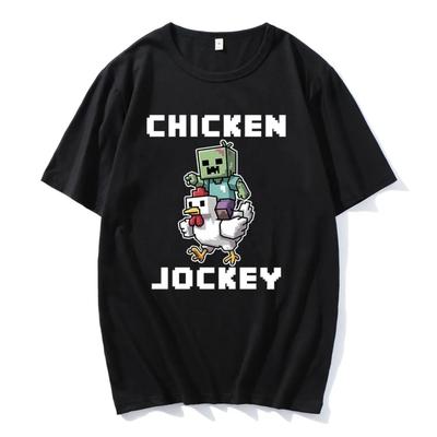 Chicken Jockey Tee Hot Game Cartoon Graphic Tshirts Short Sleeve O-neck Male T-shirt Summer Men Women Unisex Streetwear T Shirt