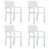 Day and Night - Day and Night Garden Chairs 4 Units HDPE Wood Look White