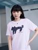 THE GREEN LAB Lovely Cat Short Sleeve T-Shirt [Strawberry Pink]