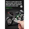 1/9 Kawasaki H2R Legierung Rennmotorrad Modell Diecasts Metallbahn Sportmotorrad Modell Ton und Licht mit Spray Kinderspielzeug Geschenke