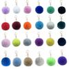 [Sqzrpomddy] 24-Piece Keychain Set, Cute Fluffy Key Rings, Bag Hanging Decorations, Cute Backpack Pom-Pom Pendants, Faux Fur Accessories, Gold Ring