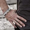 Matte Black Cubic Zirconia Ball & UFO Pendant Braided Bracelet Set
