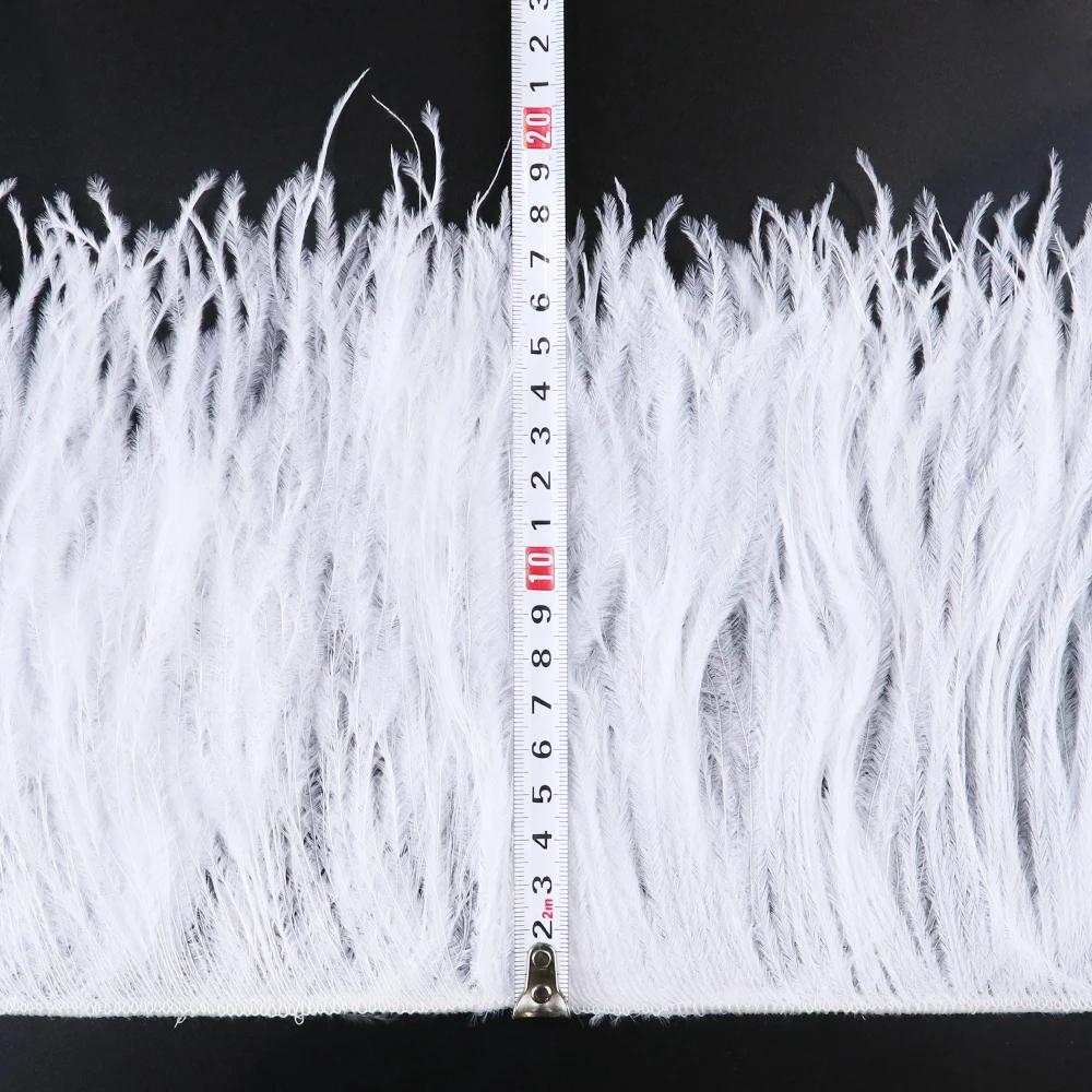 High Quality Ostrich Feather Trim Fringe Natural White Feather Ribbon Trimming For Party Dress Sewing Wedding Accessories 1 M