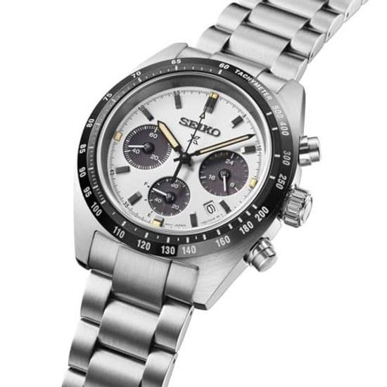Seiko Watch PROSPEX SBDL125 SPEEDTIMER mens wristwatch solar rechargeable stopwatch function tachymeter bezel 24-hour hand date calendar equipped dial