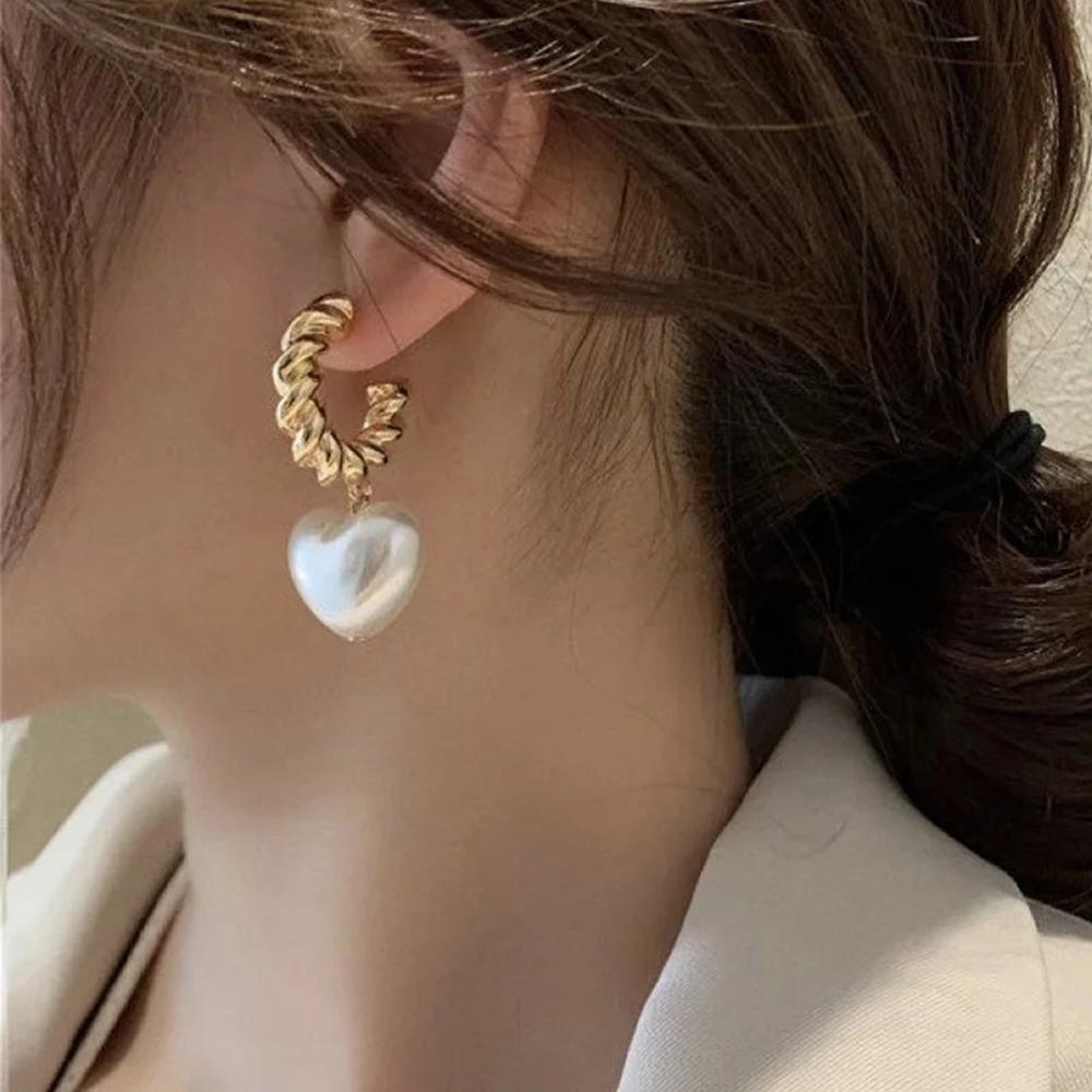 

Новые модные женские геометрические серьги-кольца для девочек, серьги из конопли с жемчугом, круглые серьги