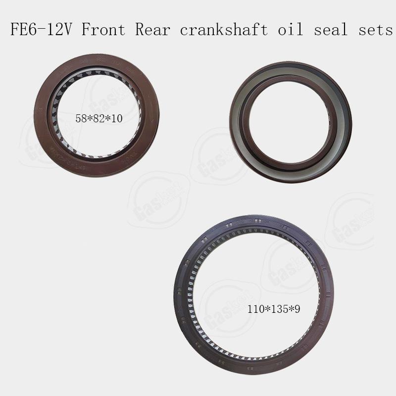 FE6-12V FE6 FE6T-12V FE6-24V FE6TA Crankshaft Front and Rear Oil Seal For Nissan Diesel Engine Parts DZ3276 BH1478E BH2619E FE6-12V