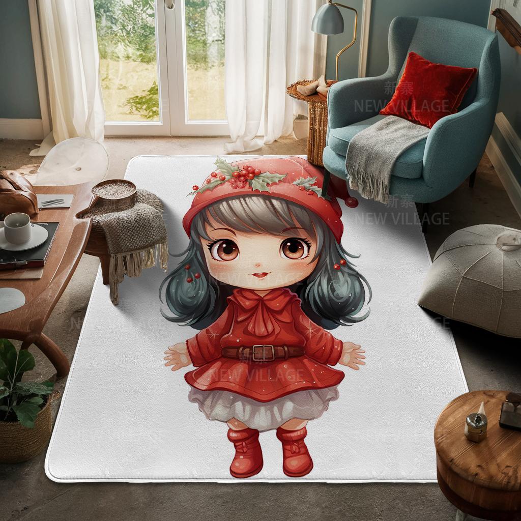 House Entrance Carpet Home Door Mat Living Room Bath Foot Bathroom Non-slip Water Absorption Rugs Bath Merry Christmas Winter