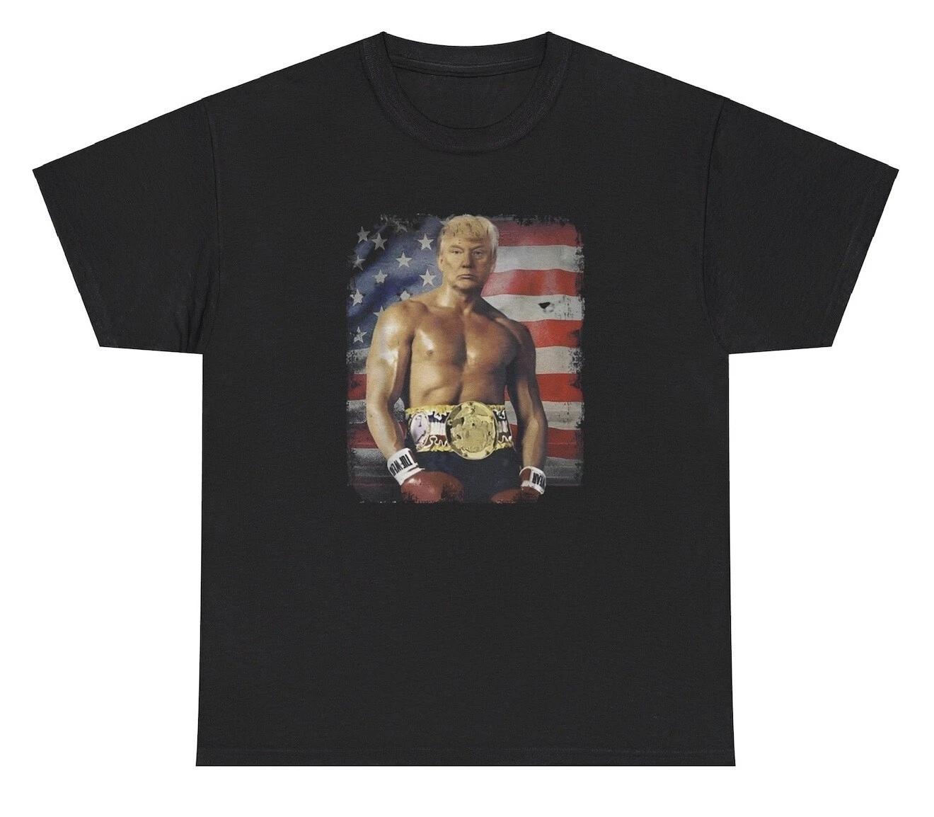 Trump Boxing T Shirt Funny Republican Meme Vintage Silly Novelty Humor Tee M